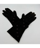 Vintage Ciappi Gloves Florence Italy Dark Brown Suede Beaded Mid-Arm Len... - $1,023.85 MXN