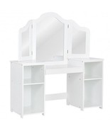 Kids Tri Folding Mirror Makeup Dressing Vanity Table Set-White - Color: ... - $238.85 CAD