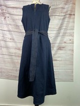 Banana Republic Belted Midi Denim Dress Womens 8 Sleeveless Zip Back Poc... - £28.77 GBP