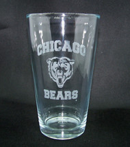 Chicago Bears NFL Laser Etched Clear Beer Pint Glass Cup 16 oz - £17.20 GBP