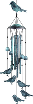 Bird Wind Chimes  with 4 Large Aluminum Tubes &amp; S Hook - £25.24 GBP