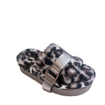 UGG Sz 7 Fluffita Panther Print Sandal Sheepskin Slippers Stormy Gray 11... - $71.33