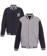 New Mens Tigers 2-tone Reversible Fleece Jacket Baseball Detroit - Gray/... - $124.03 CAD