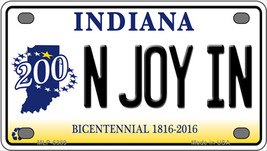 N Joy Indiana Bicentennial Novelty Mini Metal License Plate Tag - £11.66 GBP