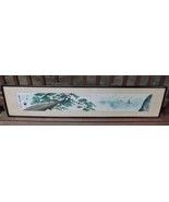 ANTIQUE JAPANESE PAINTING VERY LONG ARTIST SIGNED ORIG. FRAME 60 3/8&quot; - £64.07 GBP