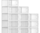 Shoe Boxes, Pack Of 12 Shoe Storage Organizers, Stackable Clear Plastic ... - $54.99