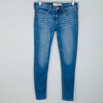 Hollister Womens Juniors  5 W 27 L 29 Whiskered Medium Wash Skinny Jeans - £14.15 GBP
