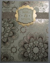 Stampin up! Handmade card Cream Gold Wedding Mr. &amp; Mrs. Pearl Glitter w/envelope - £4.78 GBP