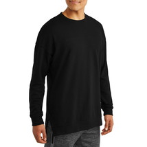 No Boundaries Men&#39;s Long Sleeve French Terry Crewneck Sweatshirt Black L... - $23.75