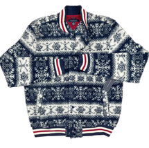 NEW Tommy Hilfiger Fleece Sherpa Jacket! Winter Snowflake Design Varsity... - $99.00