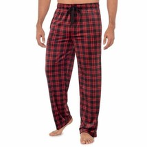 George Men&#39;s Relaxed Fit Fleece Sleep Pants 2XL 44-46 Red Black Plaid New - $15.57