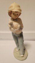 Lladro Daisa Golden Memories | Boy Holding Puppy Cap Figurine Dog Rare 1991 - $53.22