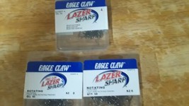 Eagle Claw Razor Sharp Fish Hooks 3 Pack Of Size 4, 6, 8 (1 Of Each) - $12.19