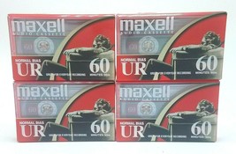 Lot of 4 New Sealed MAXELL UR 60 Minute Blank Audio Cassette Tapes - £8.61 GBP