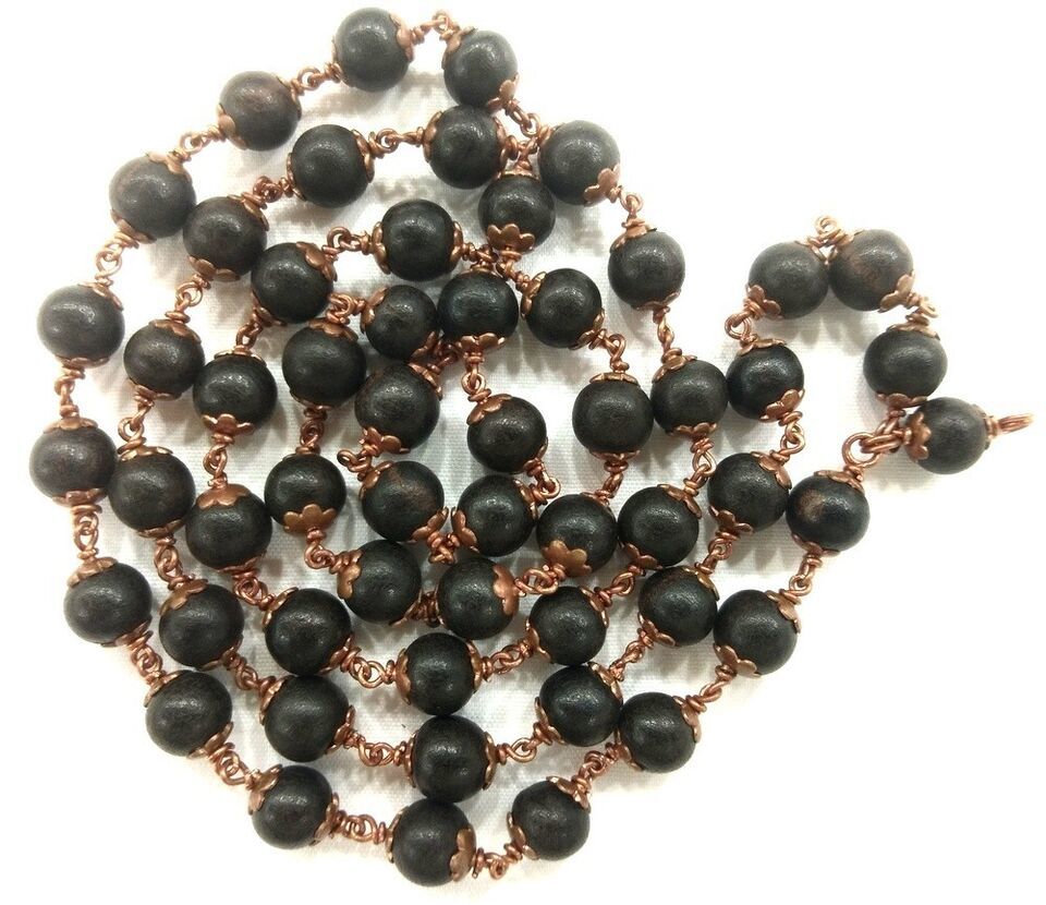 Ebony Mala / Karungali Mala In Pure copper - 8 mm - $73.64