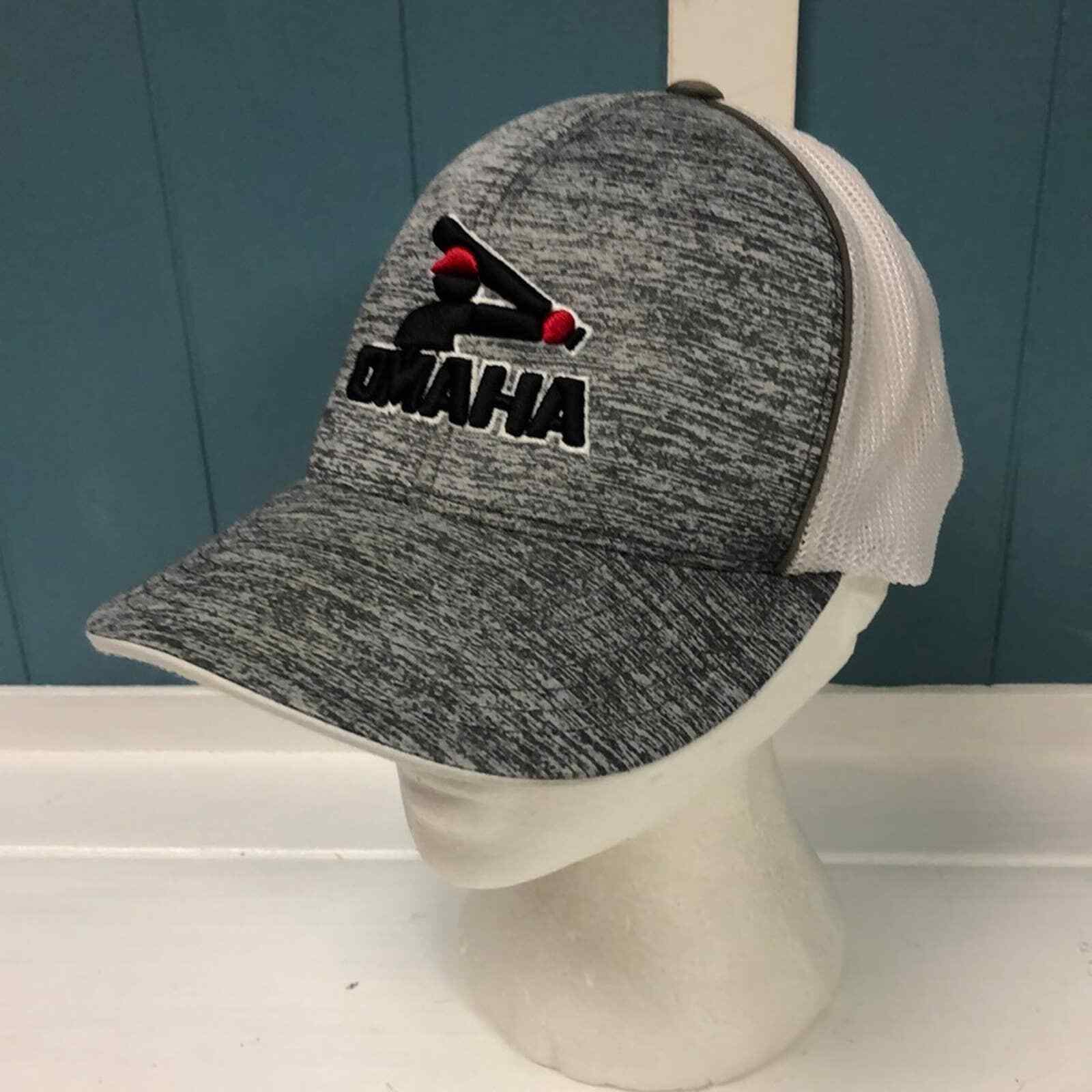Pacific headwear OMAHA baseball heathers mesh hat 4D6 S/M fitted cap - $20.48