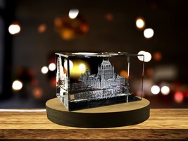 LED Base included | Château Frontenac 3D Engraved Crystal Keepsake Souvenir - £29.83 GBP+