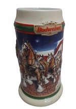 Budweiser VTG 1998 Holiday Christmas Beer Stein Grant&#39;s Farm Holiday Clydesdale - £12.41 GBP