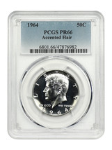 1964 50C Accented Hair PCGS PR66 - $97.00