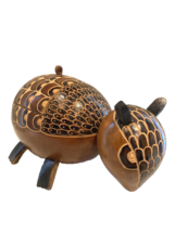 Artisan Made Hand Carved Gourd Armadillo Trinket Box  - £14.87 GBP