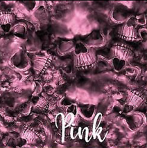 Reaper Skulls Pink vinyl Wrap  air release Matte Laminated 12&quot;x12&quot; - £7.52 GBP