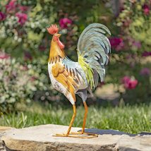 Zaer Ltd. Assorted Hand Painted Iron Rooster Figurines with Floral Details - £63.90 GBP+