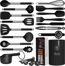 Large Silicone Cooking Utensils Set - Heat Resistant Kitchen Utensils Se... - $75.96
