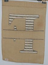 Kate Winston Brand Brown Burlap Monogram Black White F Garden Flag image 2