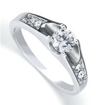 1/2Ct 5-Stone Promise Engagement Bridal RING White Gold Plated LC Moissanite - £37.27 GBP
