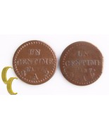 1797A-1798A France Centime Lot ( Vf-Xf ,2 Pièces) Paris Excellent État (... - $133.41 CAD
