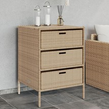  Garden Storage Cabinet Beige PE Rattan Medium - $192.49