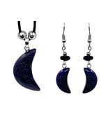 Crescent Moon Gemstone Earrings and Necklace Matching Jewelry Set Healin... - $21.77