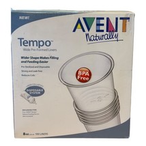 Avent Naturally Tempo Wide Pre-Formed Bottle Liners 8 Ounce 100 Count Se... - £23.54 GBP
