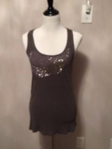 Pre-owned ZARA COLLECTION Gray Ribbed Tank Top Nailhead Assymetrical Des... - £15.92 GBP