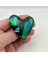 Handmade Dichroic Glass Heart Object de Arté Keepsake- “You Are Loved" #... - $45.00