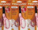 Fiskars Scissors for Kids Pointed Tip 5 Inch Safety Pink Glitter Lot of ... - $12.86