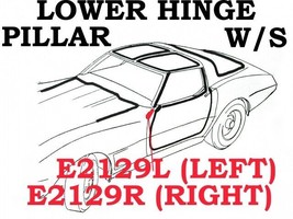 1968-1972 Corvette Weatherstrip Lower Hinge Pillar USA Left - $49.45