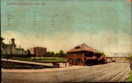 1909 Union Depot and Freight Office Akron Ohio Antique Postcard bk53 - £4.66 GBP