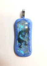 Kokopelli Man Fused Dichroic Glass Pendant - £19.18 GBP