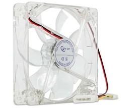 OEM 120mm Case Fan - 4 Pin Molex, 1600 RPM, Orange LED (F12025-BORA-4) - $9.95