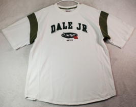 Chase Authentics Dale Earnhardt Jr T Shirt Mens Large White Green Knit Cotton - £17.17 GBP