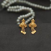 22 Carat Print Dazzling Gold 2cm Stud Earring Daughter Gift Bijoux Jewelry - £283.30 GBP