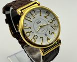 Vintage Kathy Ireland Gold Tone Brown Braided Leather Band Women’s Watch - $27.16