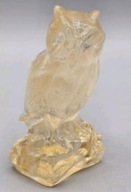 VINTAGE Boyd Glass Translucent Peach Whisper Wise Owl Figurine Paperweight - £22.08 GBP
