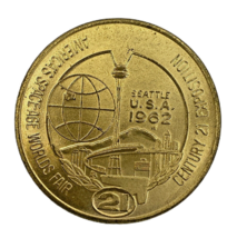 1962 Century 21 Expo Seattle WA GF $1 Token America&#39;s Space-Age World&#39;s Fair - £6.38 GBP