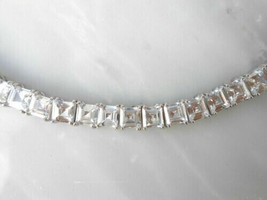 30.15 CT Lab-Created Diamond Exclusive Tennis Necklace 14K White God Plated - £269.59 GBP