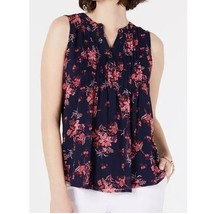 Charter Club Womens XL Intrepid Blue Combo Floral Sleeveless Top NWT CF50 - £26.32 GBP