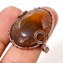 Montana Agate Gemstone Fashion Ethnic Copper Wire Wrap Ring Jewelry 10.50&quot; SA 84 - £5.16 GBP