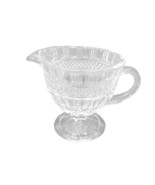 Gravy Boat Sauce Pitcher Clear Crystal Diamond Design Pedestal Base 12oz... - £43.34 GBP