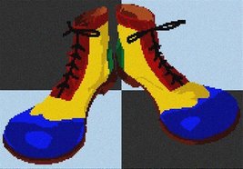 Pepita Needlepoint Canvas: Clown Shoes Fingerpaint, 10&quot; x 7&quot; - £40.21 GBP+